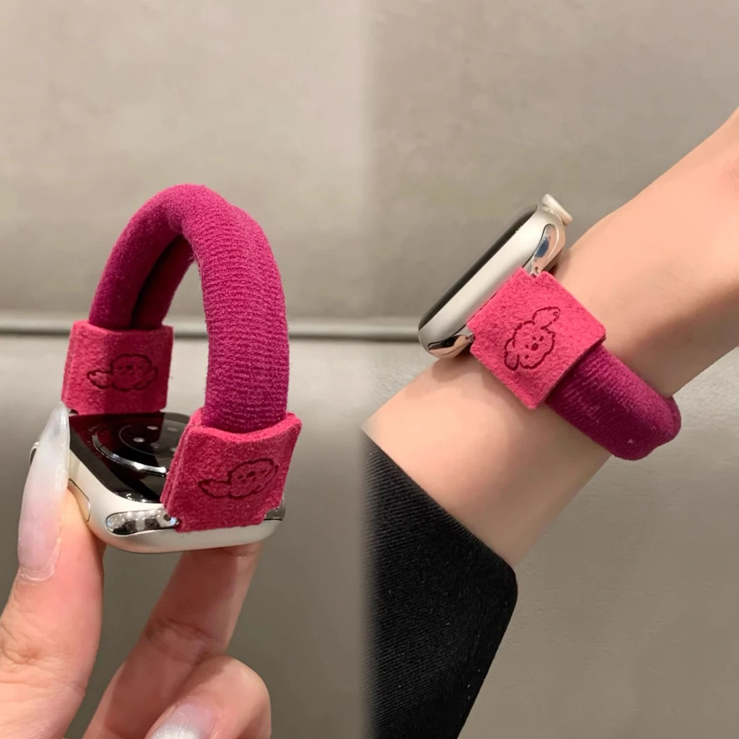 小狗发圈S10苹果appleiwatch98女款华强北s9手表表带可爱弹力适用