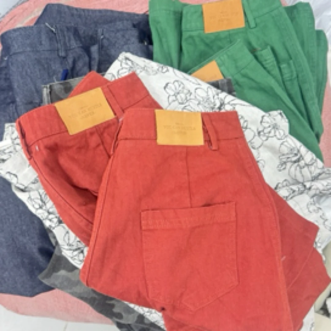 韩国中裤/拆包/NO/退五分裤刺绣短裤中高腰休闲裤宽松中腰薄款