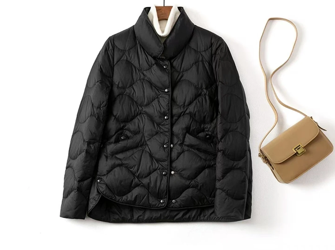 【JXY002黑色羽绒服】WM2025年新款外套百搭时尚简单保暖羽绒服