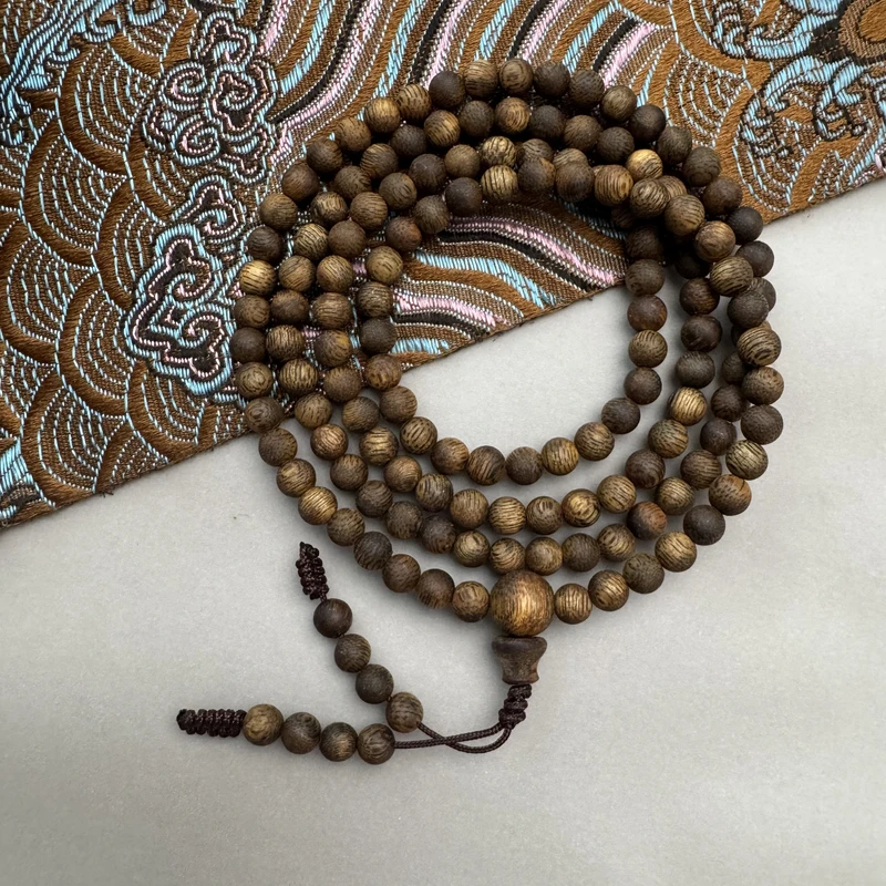 沉香B51389海南尖峰岭白奇奇楠多圈手串圆珠5mm+(多样性发一