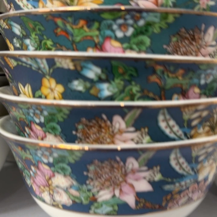 瓷片仙踪高脚碗六个4.5村