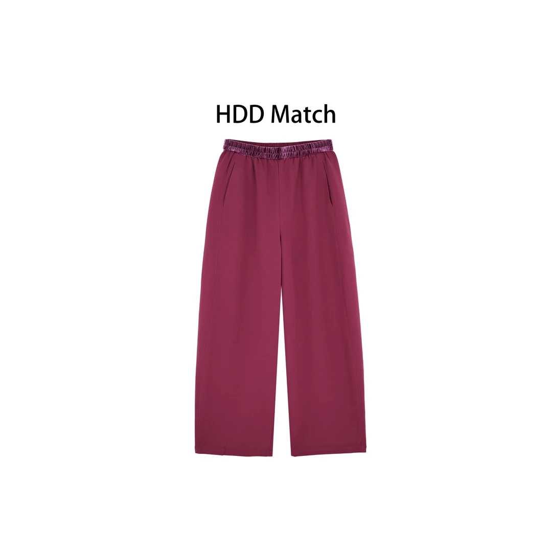 HDD- "拼接卫裤" 女款拼接阔腿垂感定染百搭卫裤休闲裤 Y9984