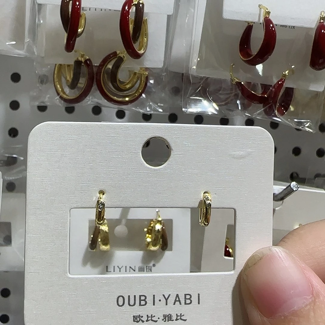 花岗石纯铜锡合金纯铜金色耳骨扣