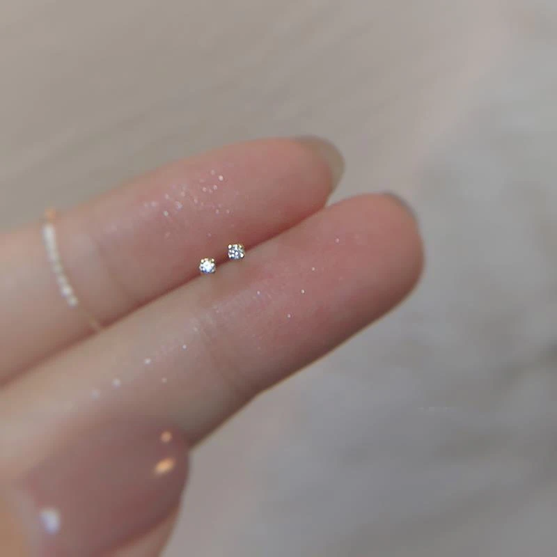 足银耳饰 999足银饰品女耳环耳饰耳骨钉小巧防堵针百搭