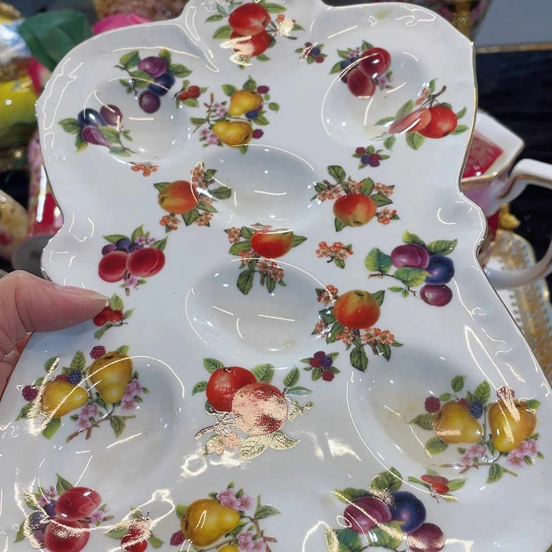 摆件水果图案蛋托