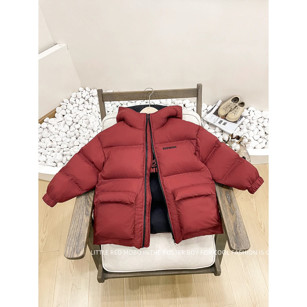 【现现】童装儿童90白鸭羽绒服2024冬季新款男童外套MMY841237