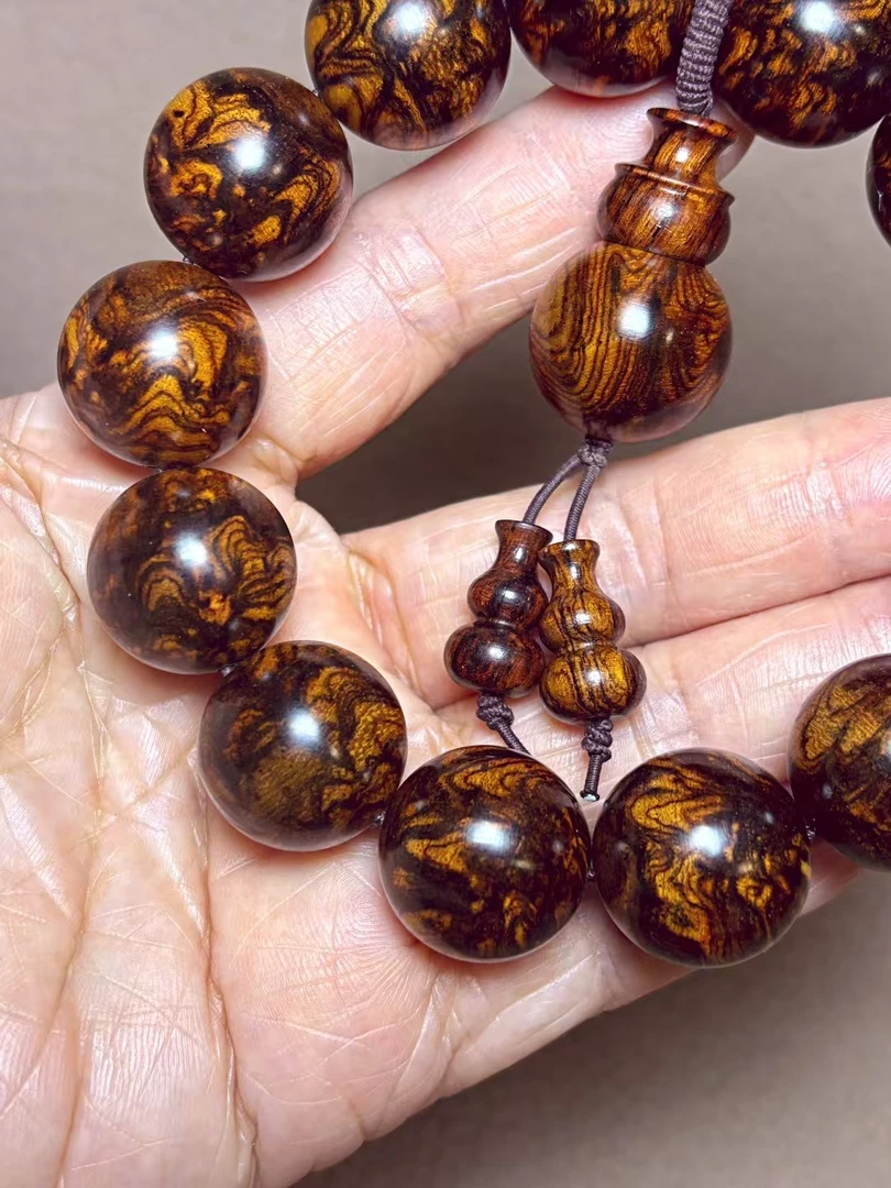 手串保真老料对眼鬼眼山水纹