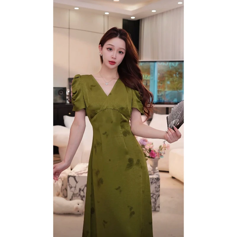 【钱丹丹】新款V领连衣裙Q53LYQ3236
