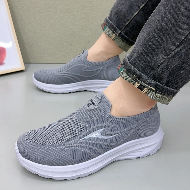 中老年厚底健步鞋老北京布鞋男女同款2025夏季软底舒适休闲运动鞋