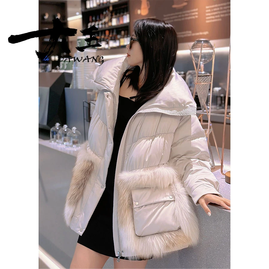 DAWANG丨【阑珊】轻奢短款狐狸毛短款鹅绒服22A313