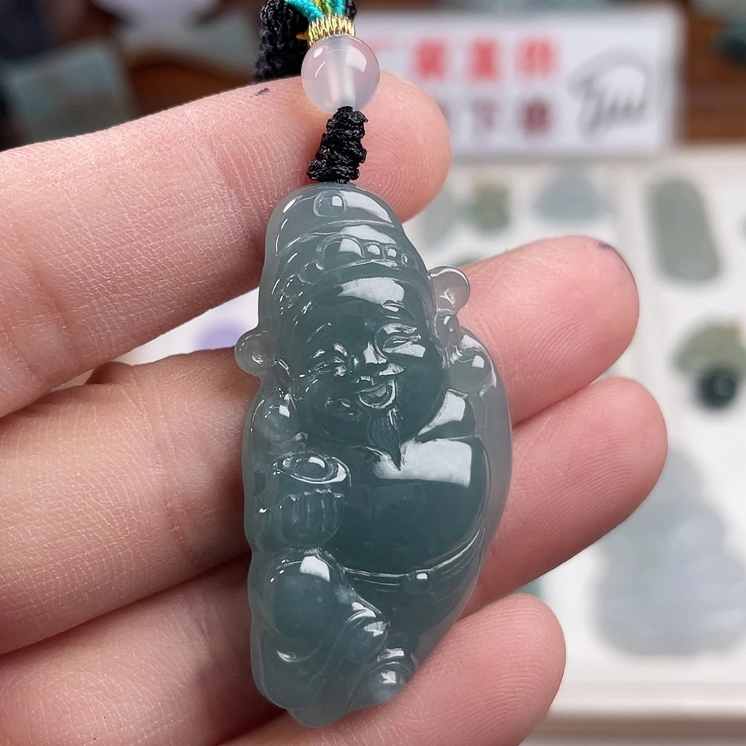 翡翠未镶嵌颈饰翡翠财神爷