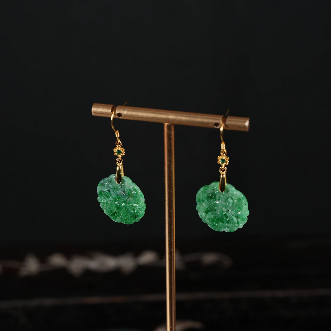 2.19香港王老板-翡翠镶嵌耳饰4y270