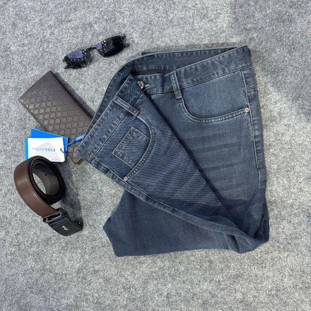 PIDA长裤五袋款水洗夏季男薄款牛仔裤裤子休闲弹力