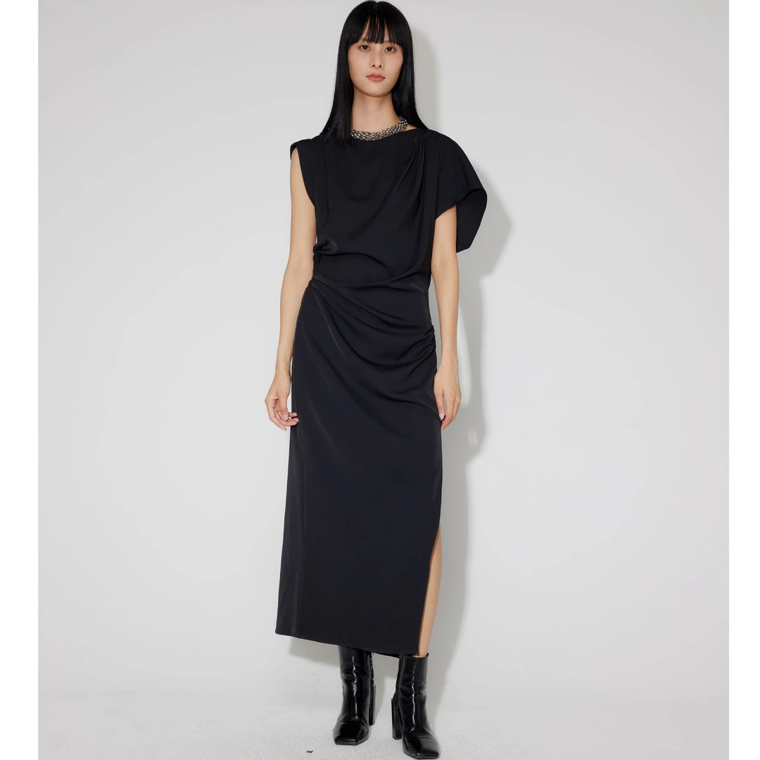 高级感连衣裙女黑色气质高端礼服裙162Y2817