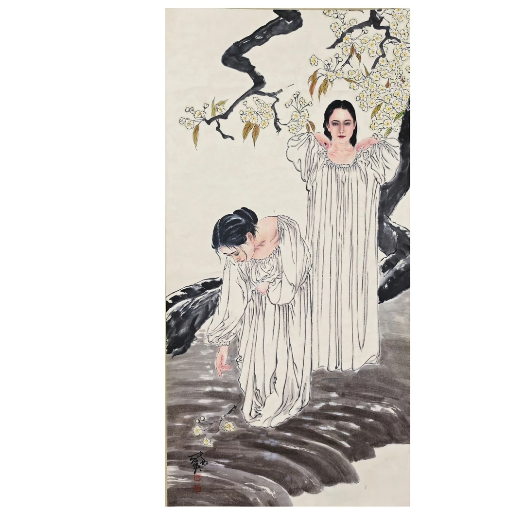 何家英款 人物立轴 137×67