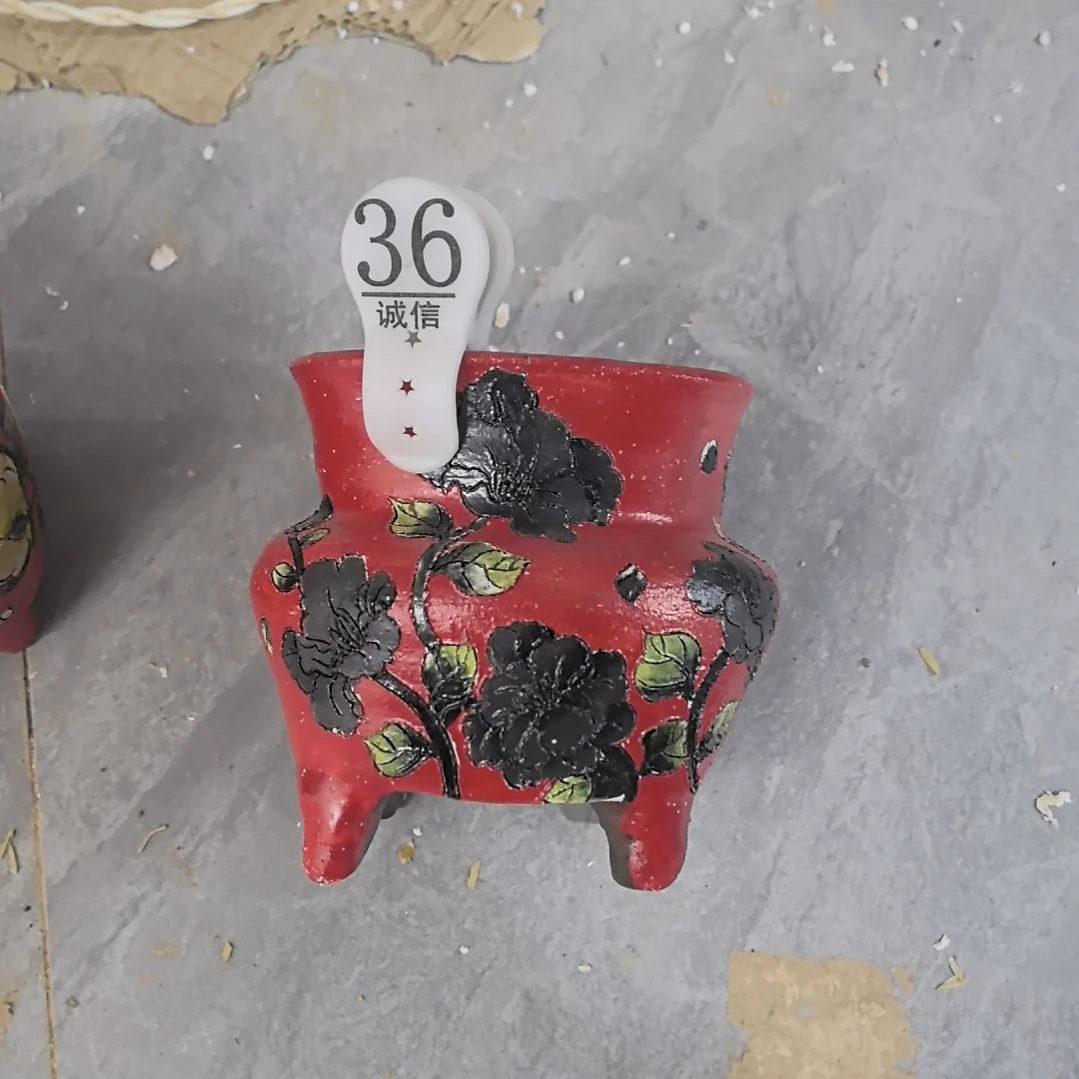 红泥花盆瑕疵处理的