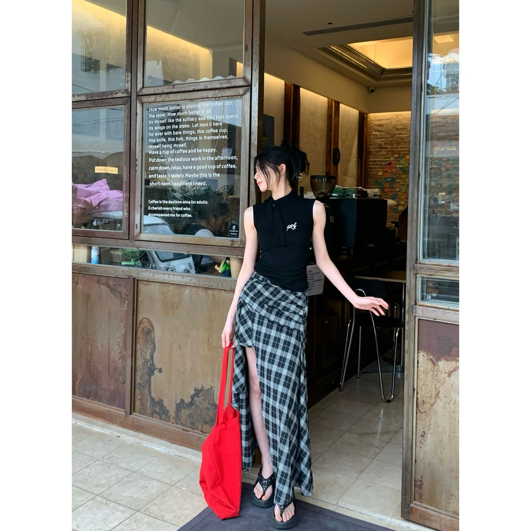 时尚T恤炸街千金风上衣无袖复古通勤法式显瘦休闲风