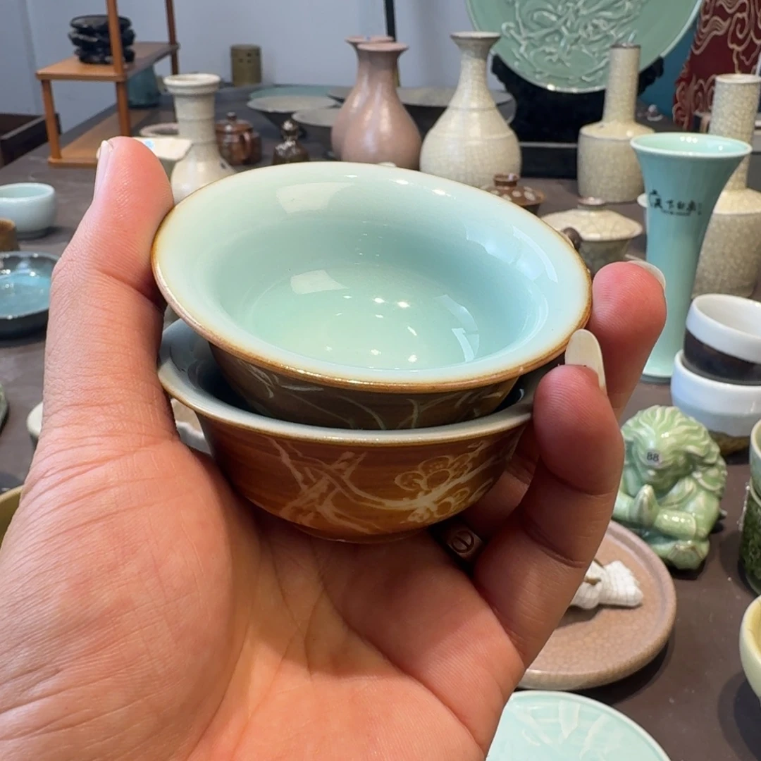 龙泉青瓷茶具微瑕