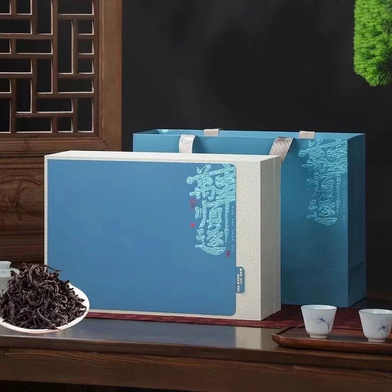 大红袍茶叶 高端礼盒装 万事顺蓝色