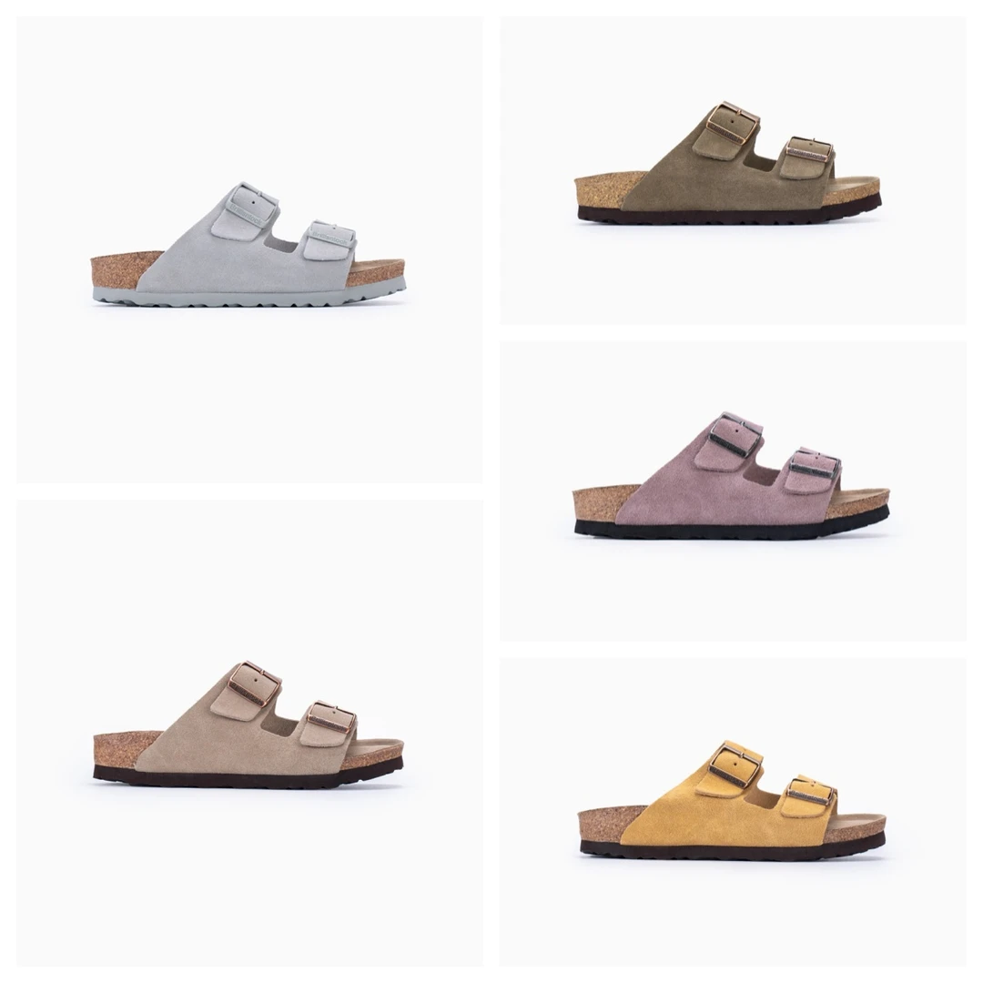 【木易二字拖】全牛皮软木勃肯鞋子女款爆款2025年夏季双扣拖鞋