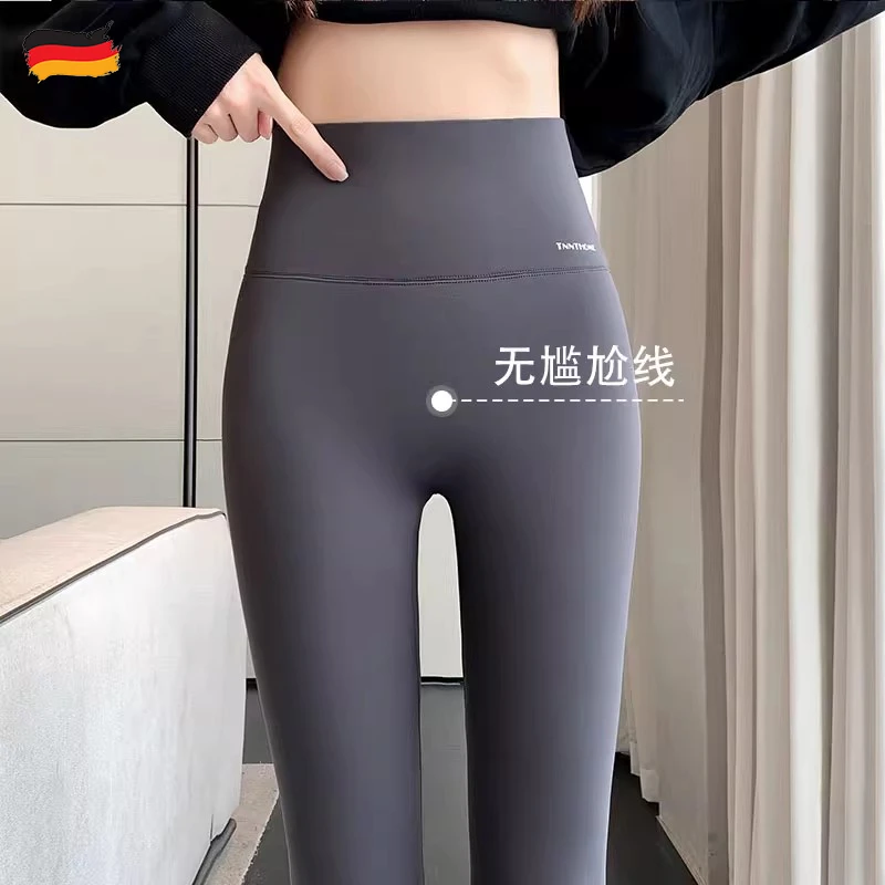 德国女士健身鲨鱼裤女外穿春秋高腰打底裤加厚保暖灰色瑜伽芭比裤