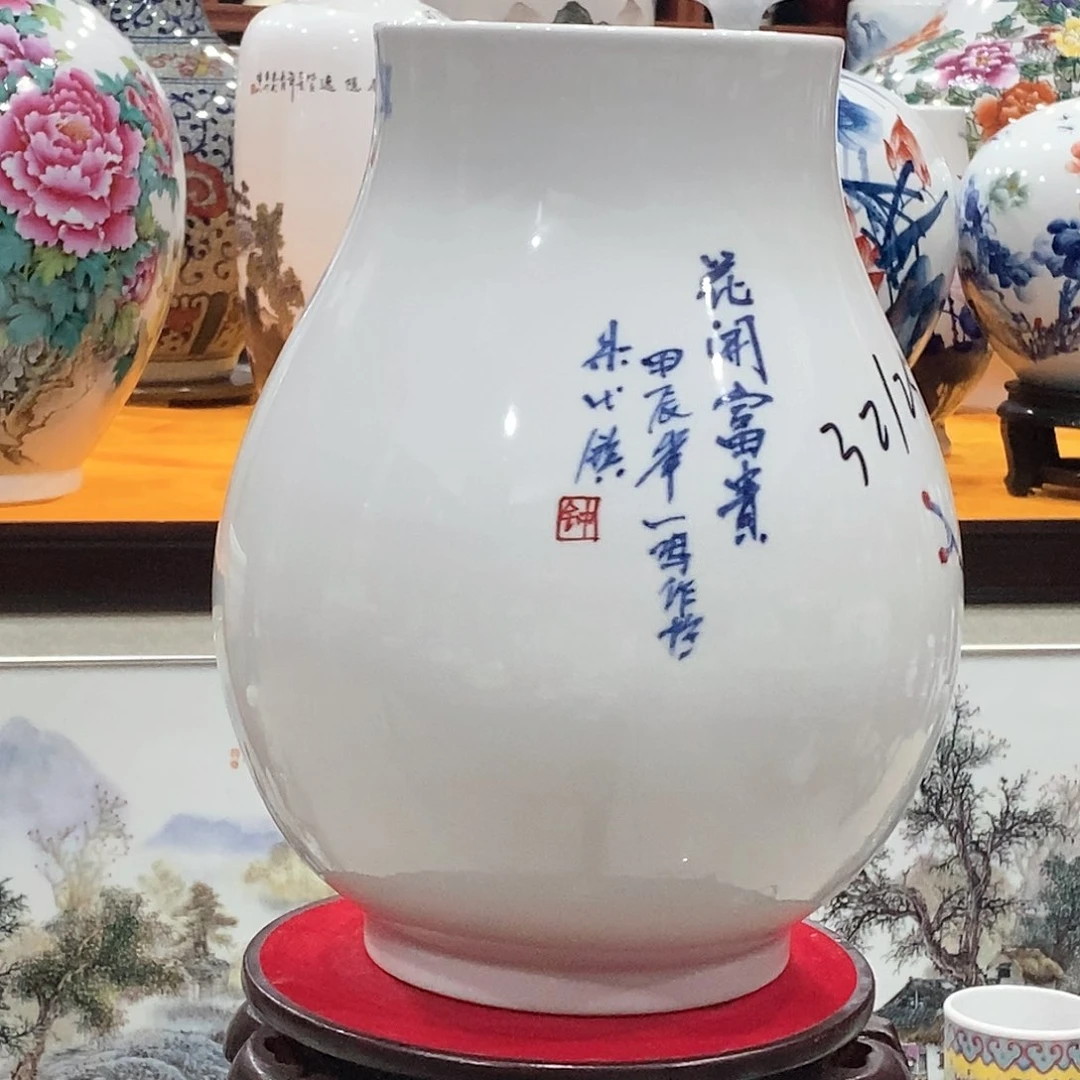 摆件简*单景德镇陶花