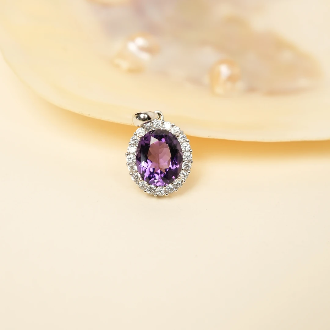 925银银制品 925银彩色镶嵌手工吊坠409-699（以直播间为准）