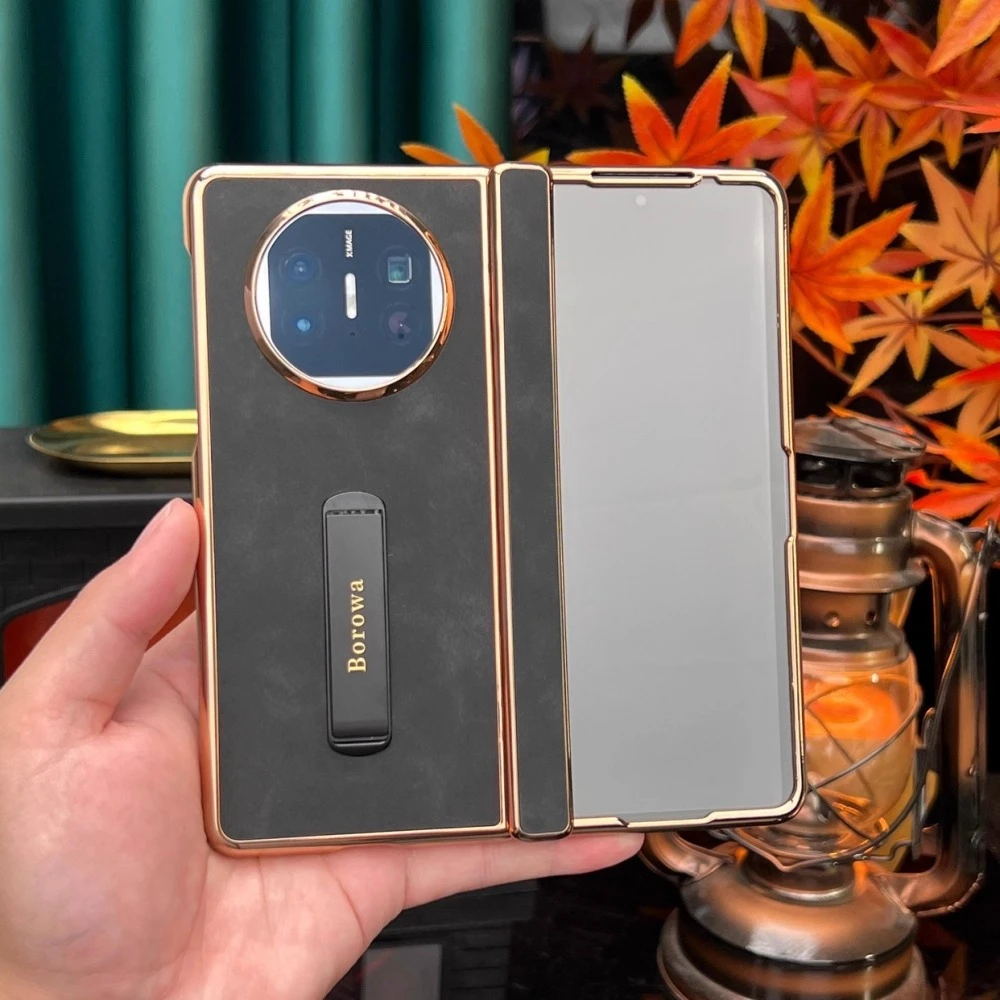 【羊巴皮壳膜一体全包】适用于华为MateX6支架手机壳MateX5/X3商务