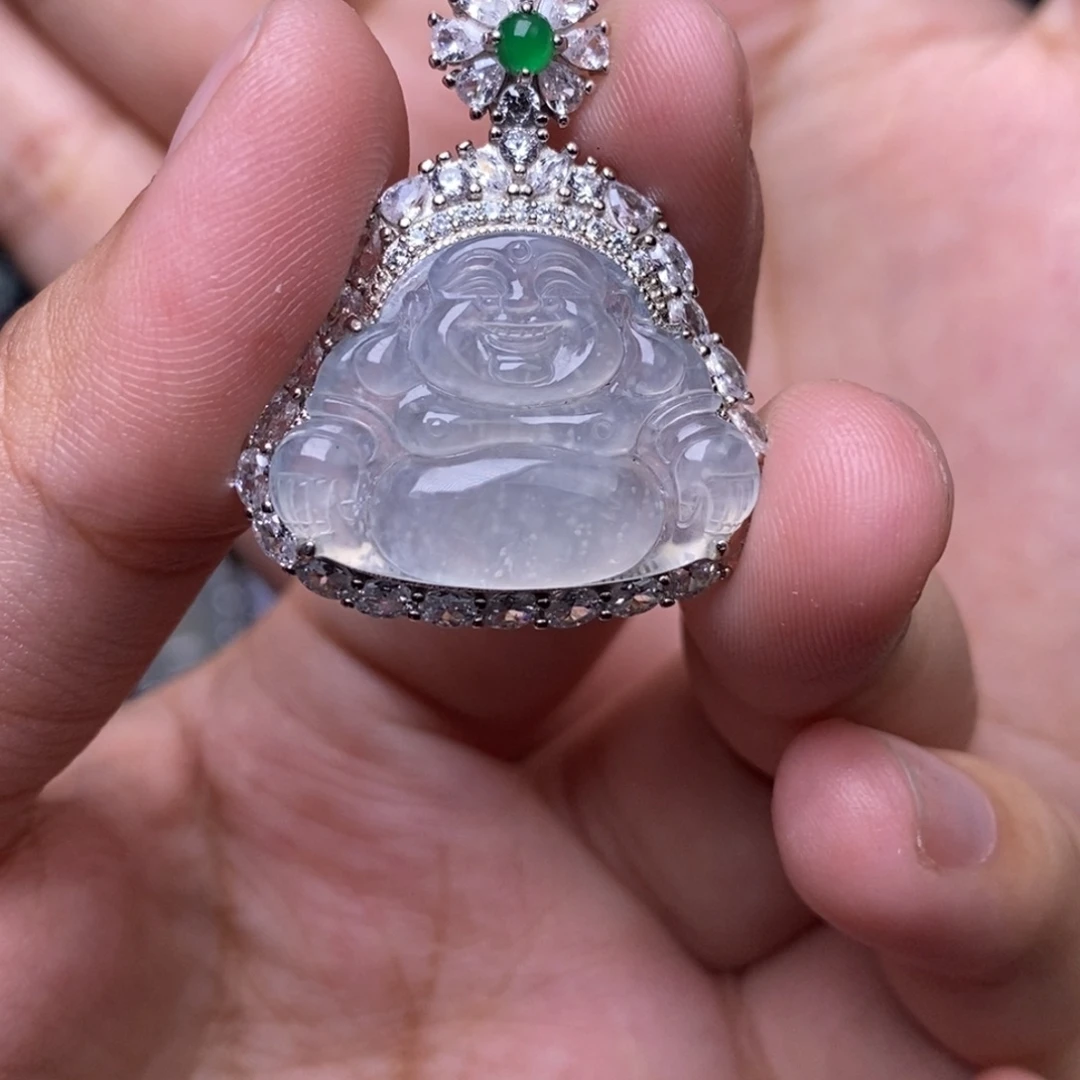 翡翠银S925镶嵌吊坠(赠链)