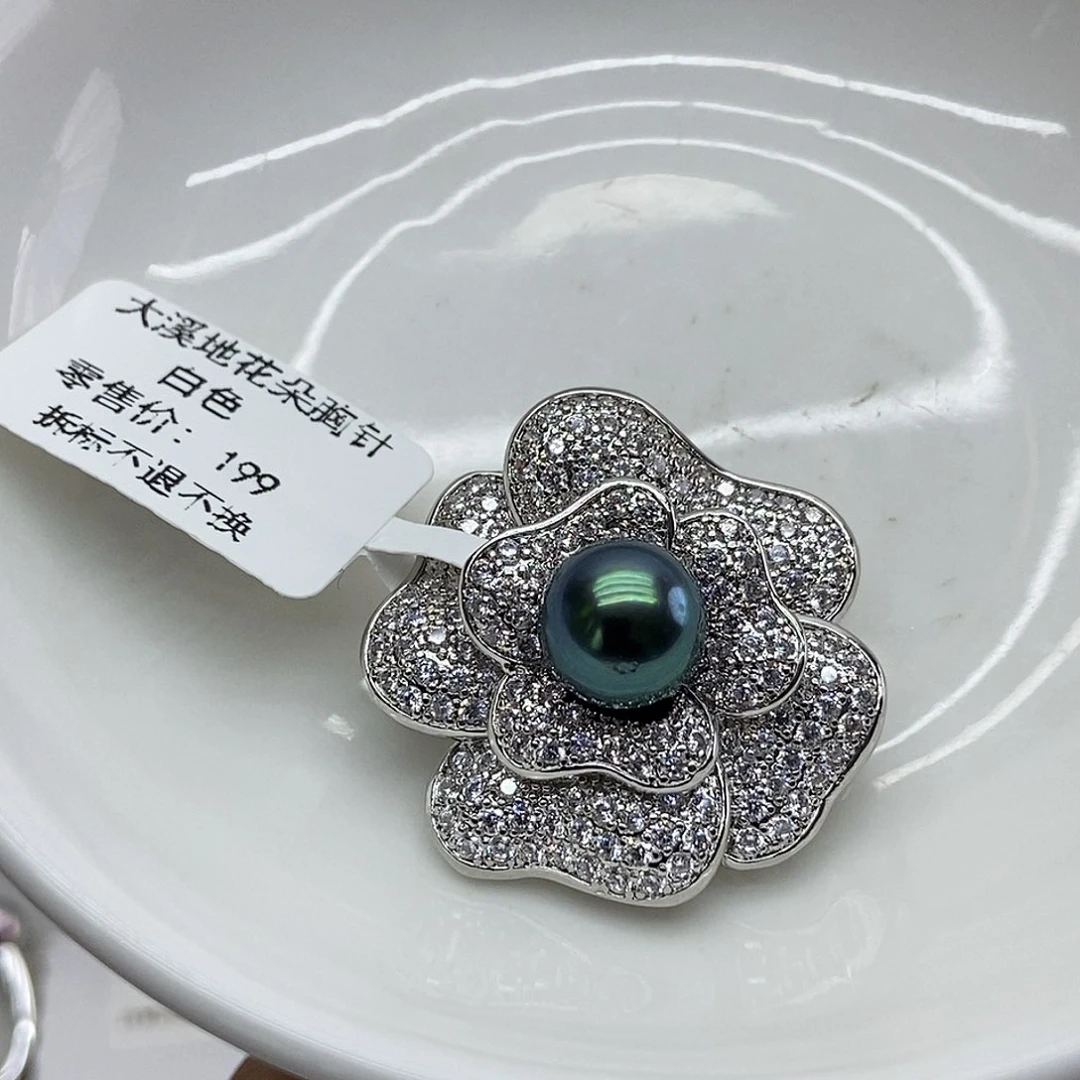 合金海水珍珠胸针@@XZ0005