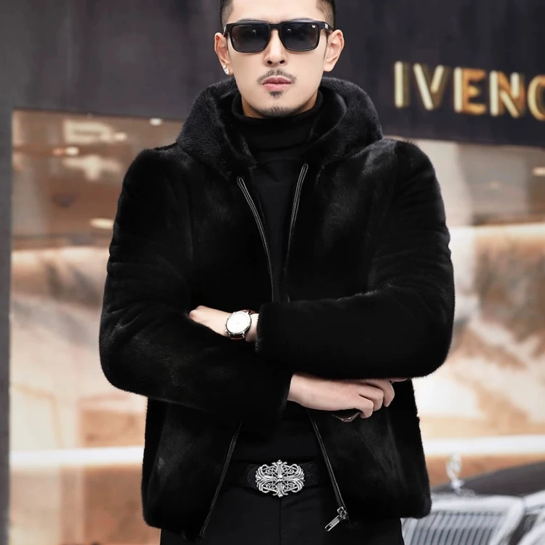 2025年冬季轻奢大衣男时尚休闲防风保暖加厚外套