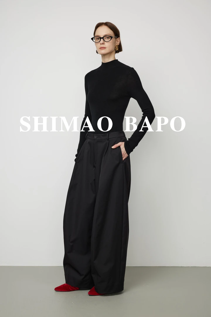 SHIMAO BAPO秋冬设计感松弛极简老钱风时装感大摆阔灯笼裤4.0