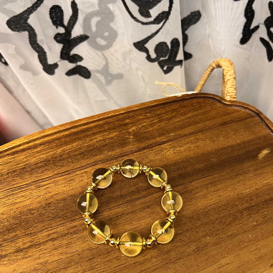 合金手链 【进宝】茶黄体手串百搭时尚