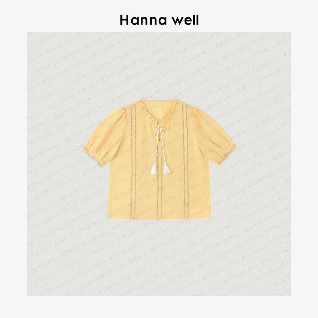 妞墩自制 “冰糖雪梨” 超显白！气质减龄超薄苎麻衬衫 CS5B5246