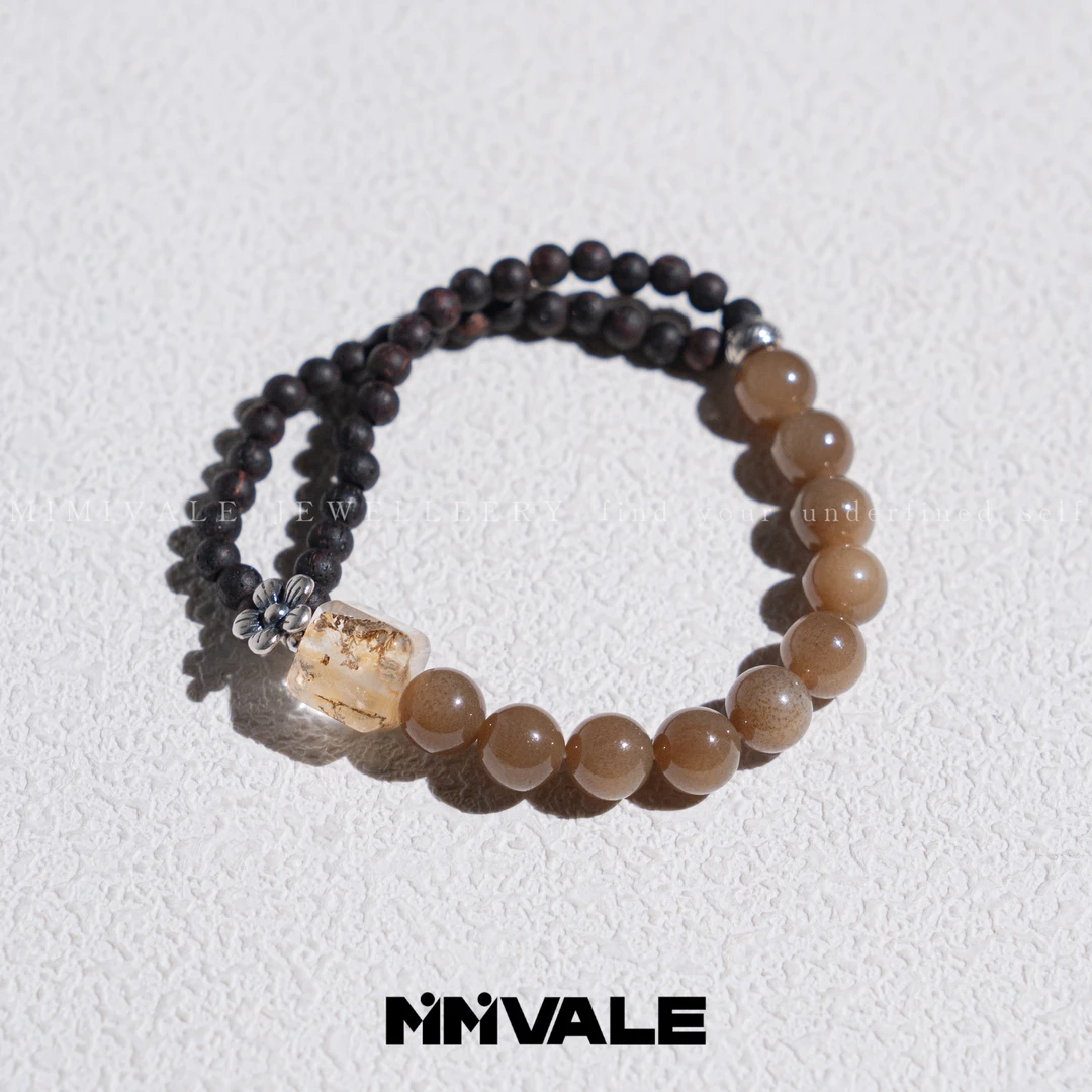 秘密山谷【半糖】浅糖和田玉小树胶花方糖降真香手串MMSG8133