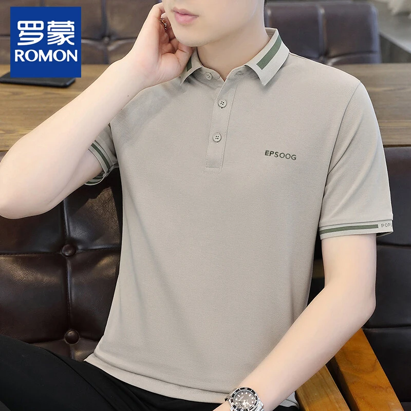 罗蒙短袖polo衫男夏季新款高档商务正装百搭上衣男士休闲半袖t恤