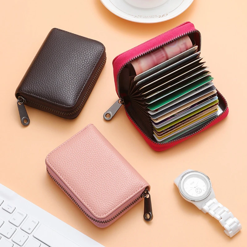 新款复古大容量卡包女士男士风琴多卡位证件包防盗刷卡夹证件包