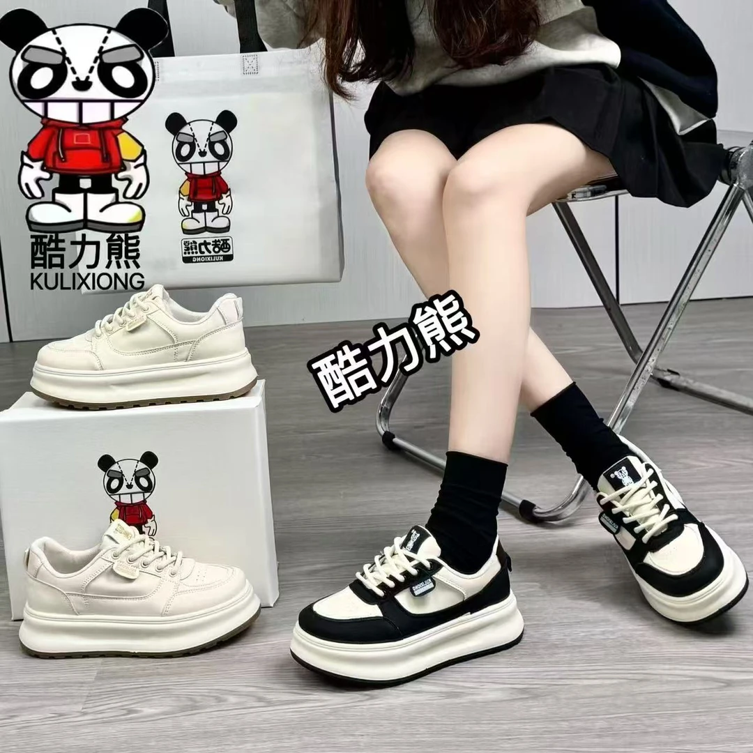 酷力熊2025新款厚底休闲小白鞋时尚百搭女鞋H188