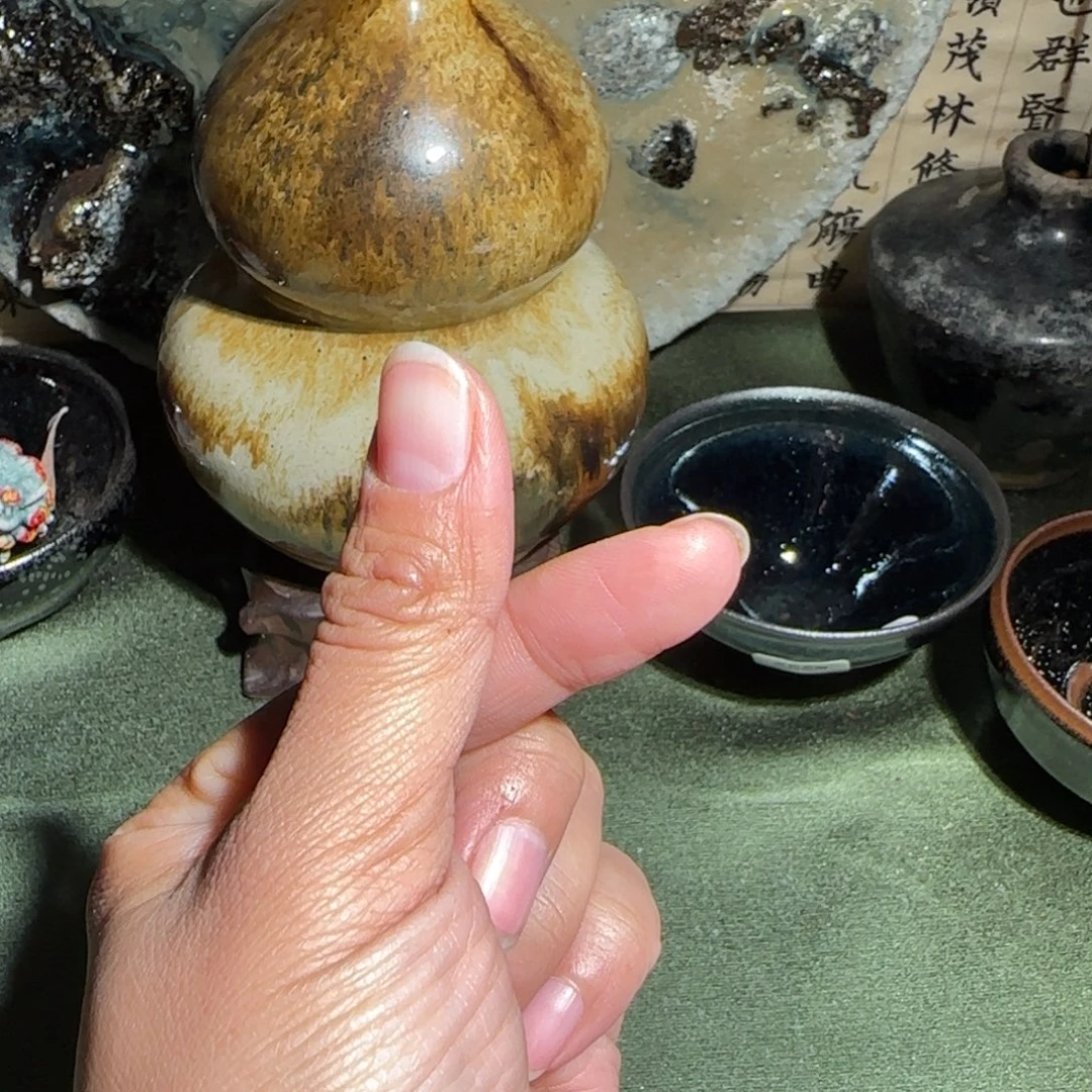 菠***萝茶盏建窑建盏黑瓷