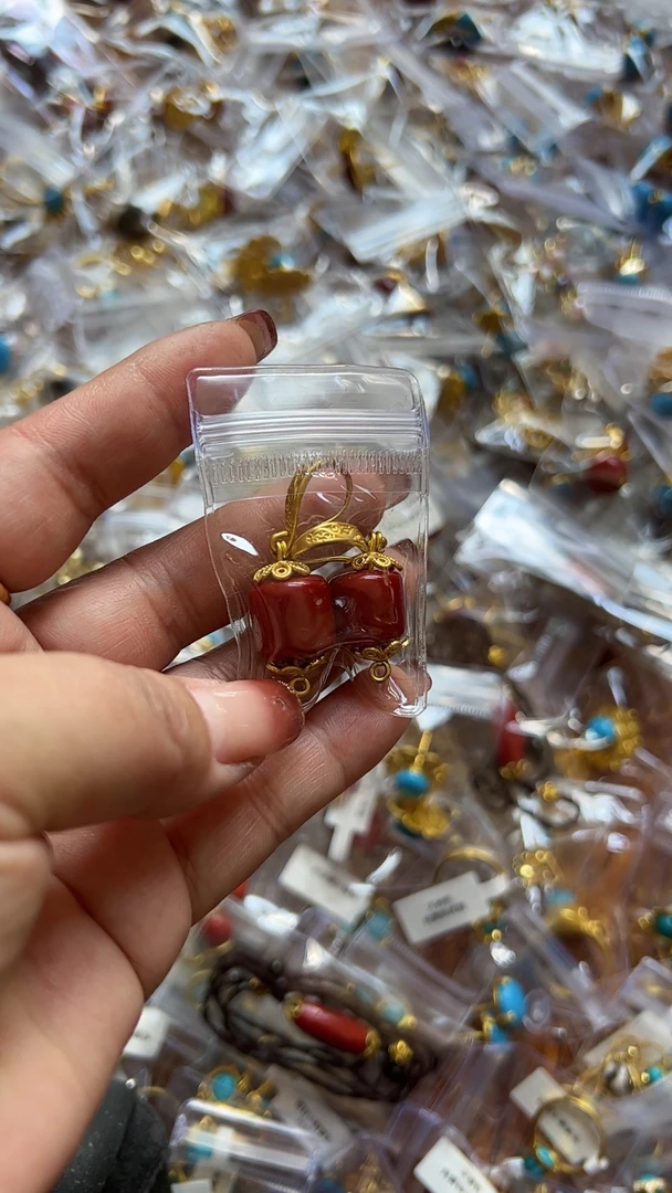 铜合金亚克力耳饰 轻度款手工耳坠，清库存，只剩三个，4号