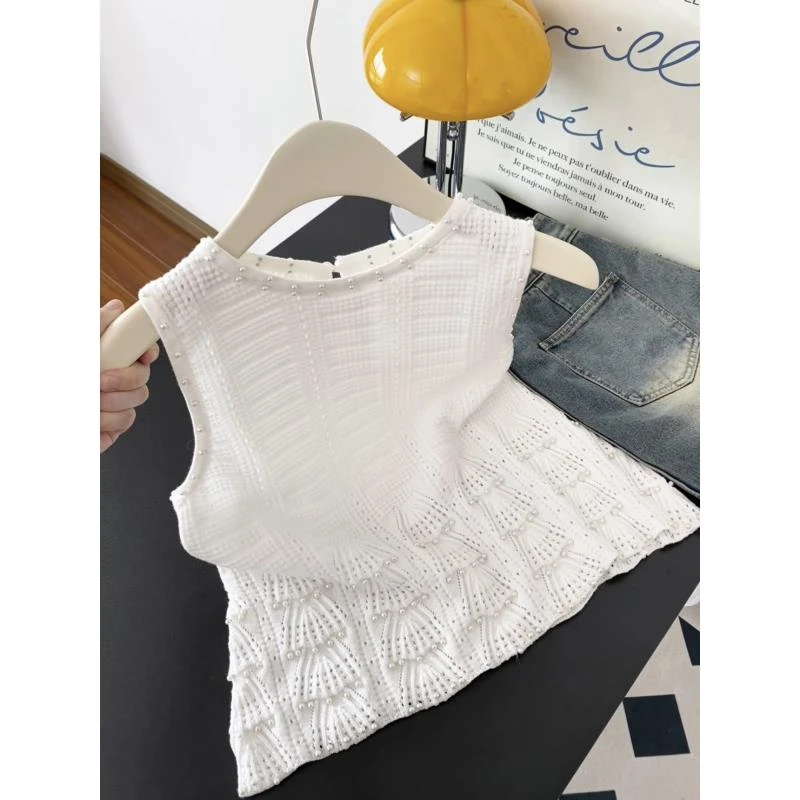 法式重工钉珠马甲背心夏季新款洋气高级感小香风小众无袖针织衫女