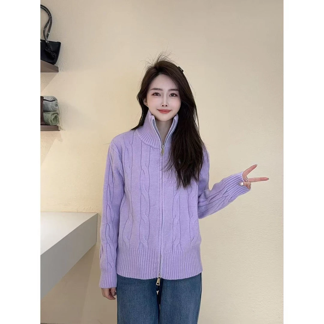 软糯拉链毛衣 小允姐姐2024新款时尚软糯拉链毛衣