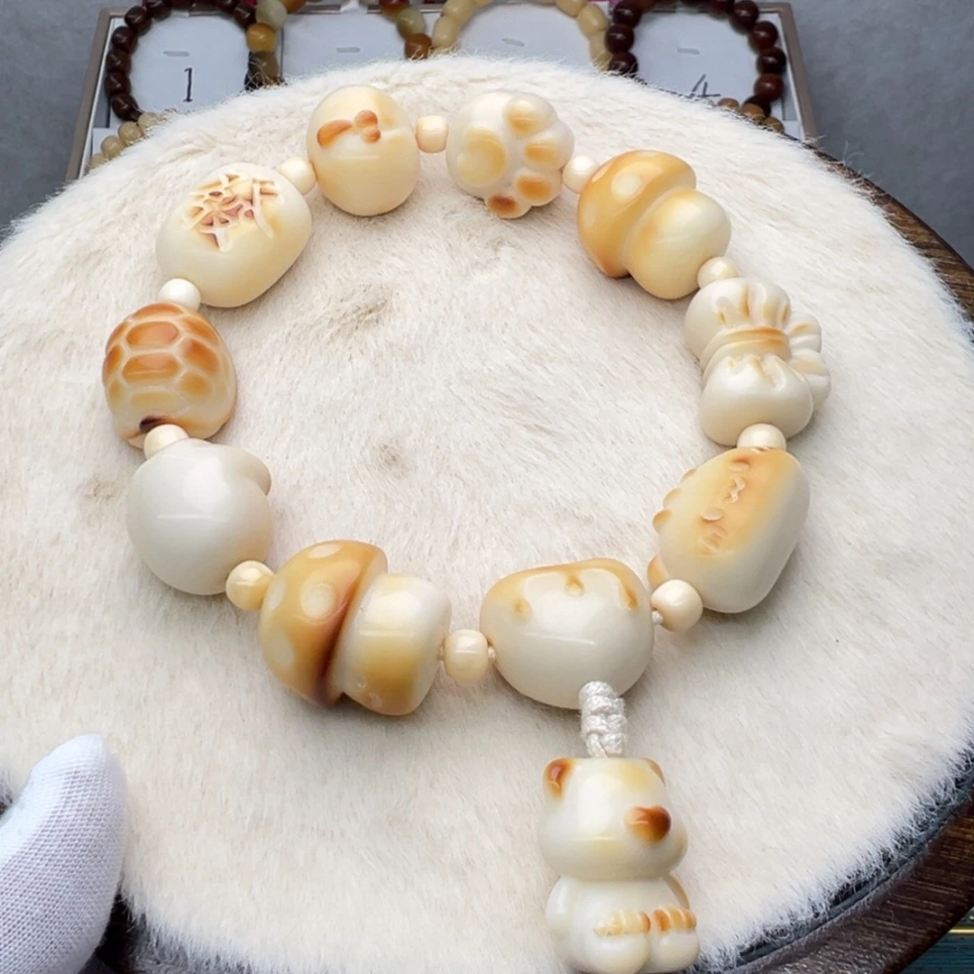 菩提根/象牙果手串卡23+天然象牙果雕刻手持S1