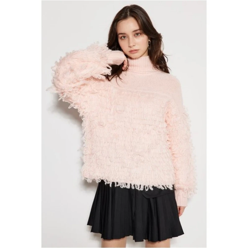 【Montendre】秋季新款 R 流苏二重奏圆领温柔显瘦时尚针织衫毛衣