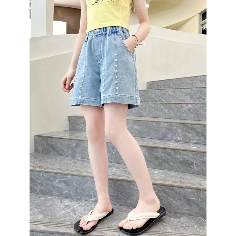 1951女童牛仔短裤夏款2025新款儿童软牛仔裤子百搭洋气大童休闲款