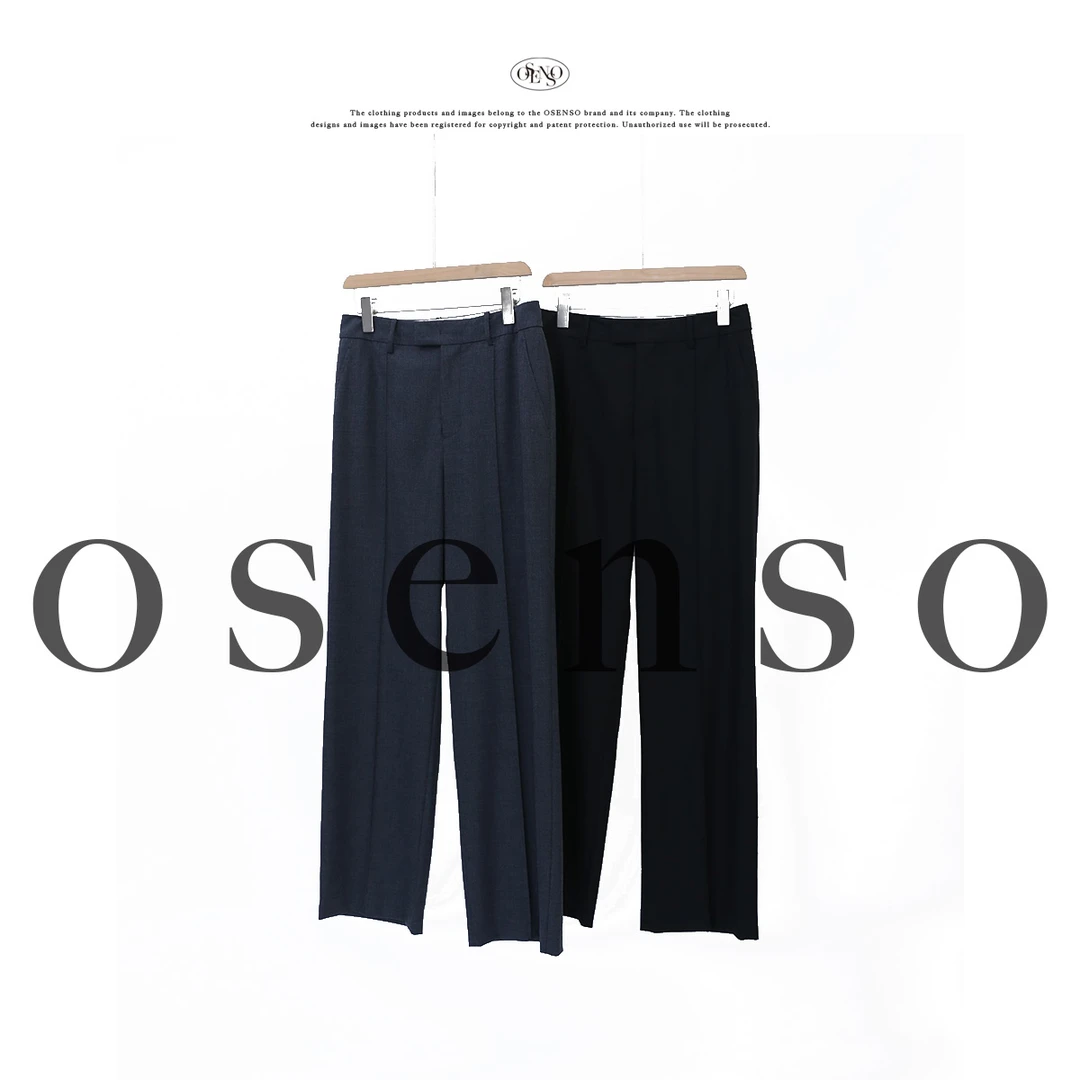 OSENSO“提笔落诗”秋季新款前中缝修身西裤西装裤KZ240664