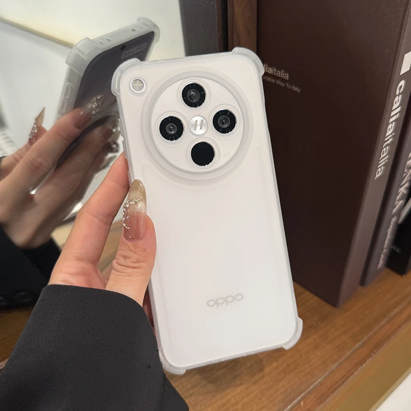 适用于oppofindx8手机壳新款透明四角气囊x7全包reno14简约硅胶软