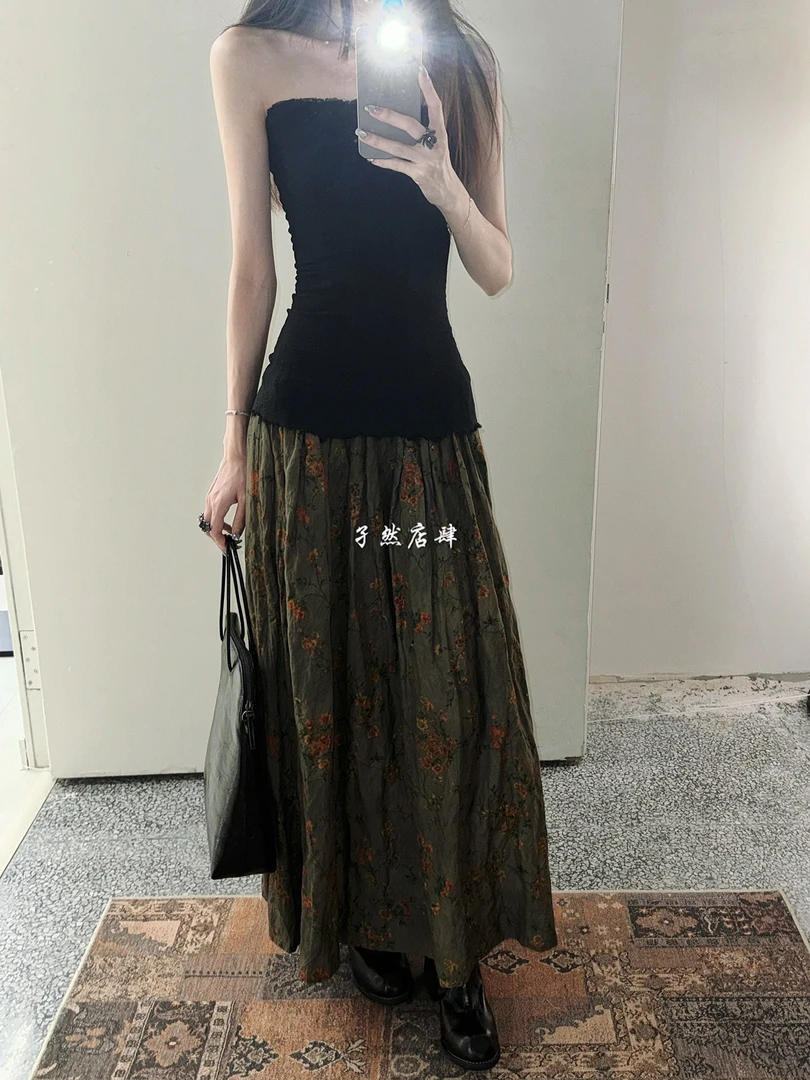 【孑然店肆】Uma Wang碎花褶皱半裙 棉质厚款