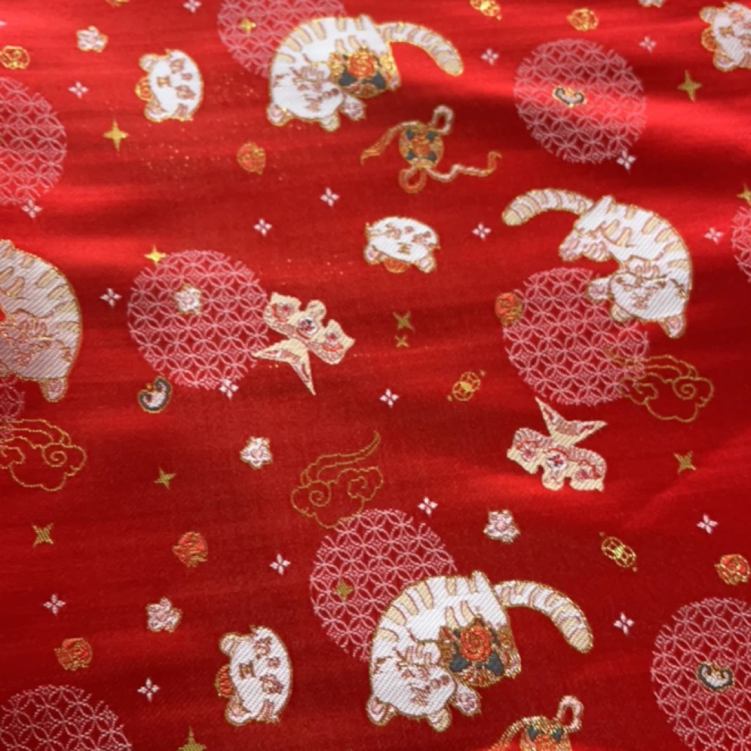 新中式国风老虎织锦缎提花面料用于旗袍手工diy等