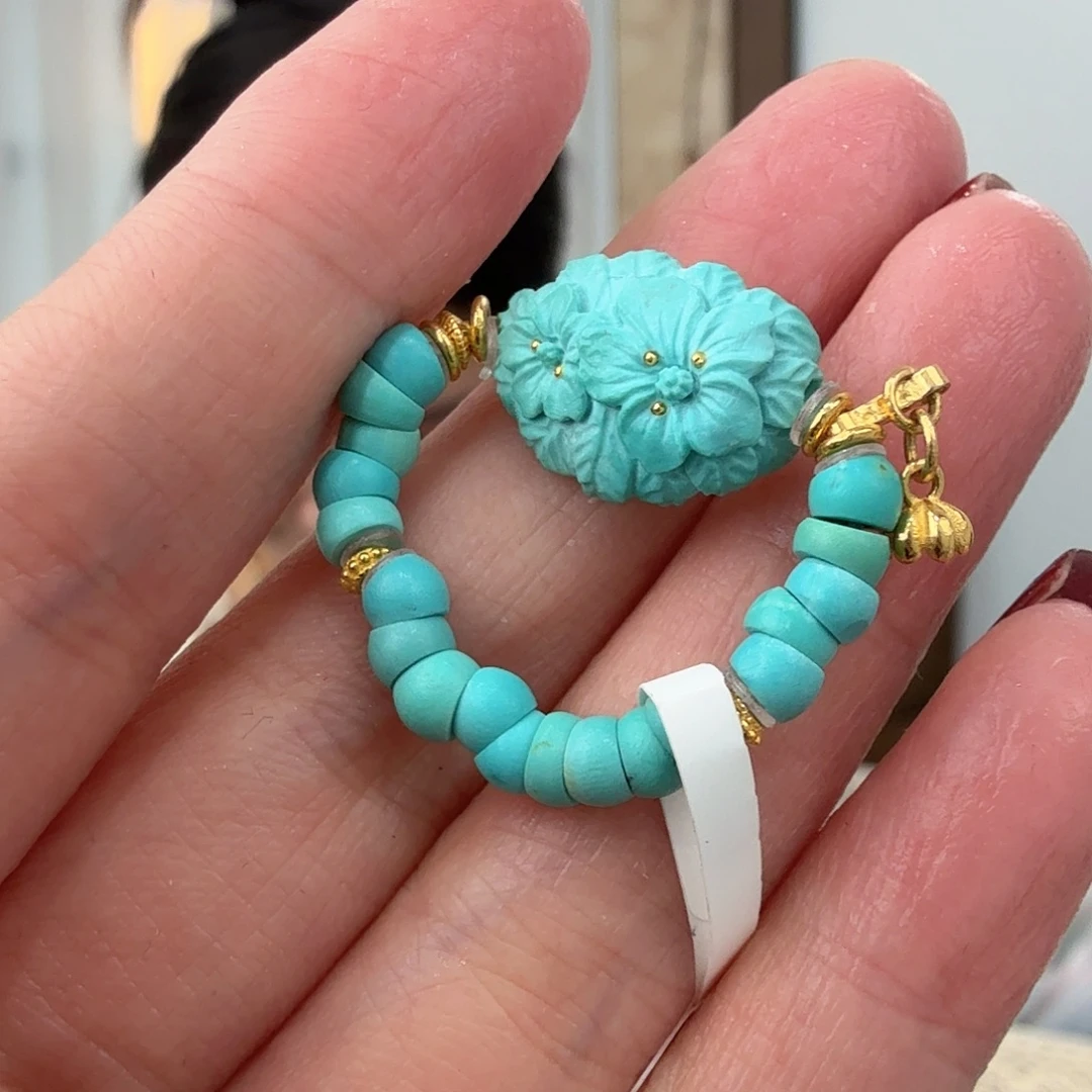 绿松石18K金镶嵌珠宝奇石